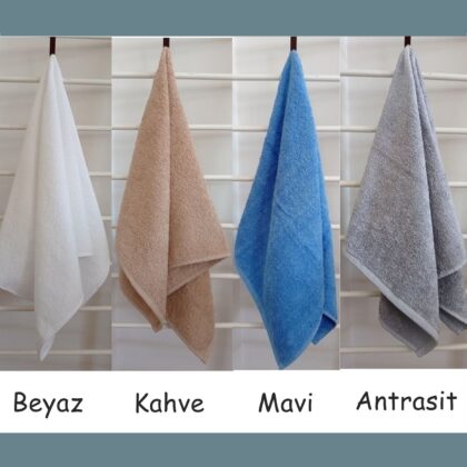 Baş Havlusu 50×90, 200 Gr, Pamuk. Beyaz, Kahve, Mavi, Antrasit (Asgari 50 adet)